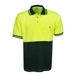 Hi Vis Polo Shirt Short Sleeve Yellow/Bottle