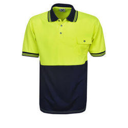 Hi Vis Polo Shirt Short Sleeve Yellow/Navy