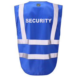 Hi Vis Superior Vest Security Blue Rear