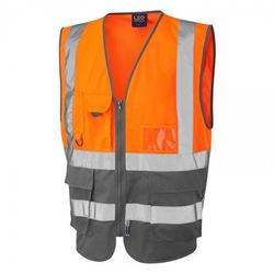 Hi Vis Superior Vest Two Tone Orange/Grey