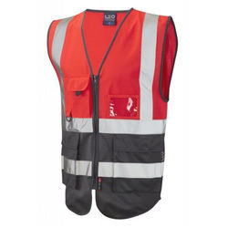 Hi Vis Superior Vest Two Tone Red/Grey