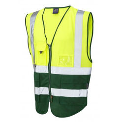 Hi Vis Superior Vest Two Tone Yellow/Bottle