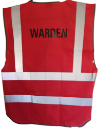 Hi Vis Warden Vest Rear Print 