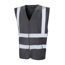 Hi Vis Warden Vest Rear Print Grey