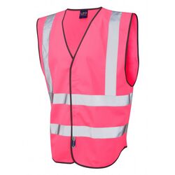 Hi Vis Warden Vest Rear Print Pink