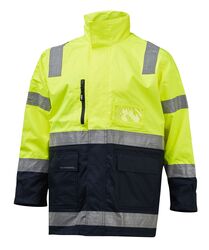 Hi Vis Waterproof Jacket Yellow/Navy