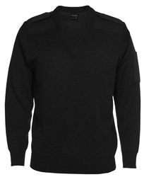 Knitted Epaulette Jumper Black