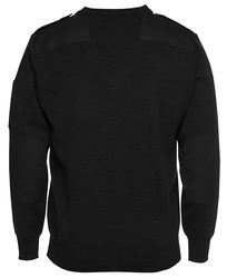 Knitted Epaulette Jumper Black