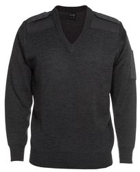 Knitted Epaulette Jumper Charcoal