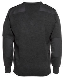 Knitted Epaulette Jumper Charcoal