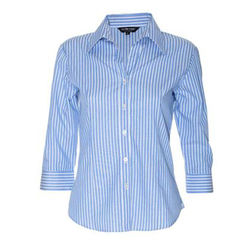 Ladies Bengal Stripe Shirt 3/4 Sleeves 