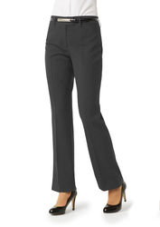 Ladies Classic Flat Front Pant Charcoal