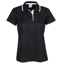 Ladies Cooldry Micro Mesh Polo Black/White/Silver