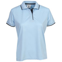 Ladies Cooldry Micro Mesh Polo Sky/Navy/White