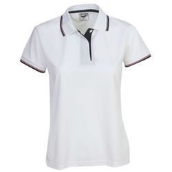 Ladies Cooldry Micro Mesh Polo White/Navy/Silver