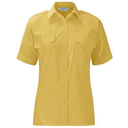 Ladies Epaulette Short Sleeve Tailored Fit Shirt Gold