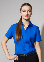 Ladies Plain Oasis Short Sleeve Shirt Electric Blue