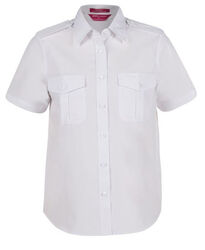 Ladies Short Sleeve Epaulette Shirt White