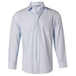 Men+039s Fine Stripe Long Sleeve Shirt Pale Blue