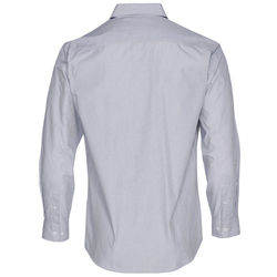 Men+039s Fine Stripe Long Sleeve Shirt Silver Grey