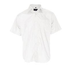 Men+39s Business Short Sleeve Shirt White