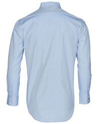 Men+39s CVC Oxford Long Sleeve Shirt blue back view