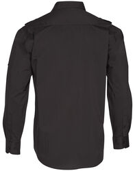 Men+39s Long Sleeve Military Shirt Black