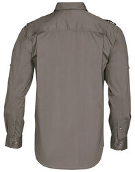 Men+39s Long Sleeve Military Shirt Khaki