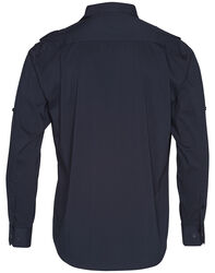 Men+39s Long Sleeve Military Shirt Navy