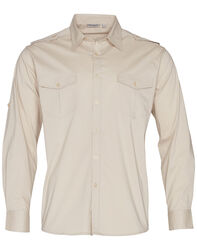 Men+39s Long Sleeve Military Shirt Sand