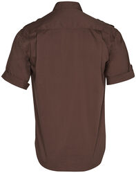 Men+39s Short Sleeve Military Shirt Mocha