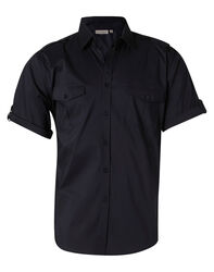 Men+39s Short Sleeve Military Shirt Navy