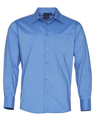 Men+39s Teflon Executive Long Sleeve Shirt Mid Blue