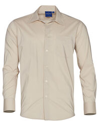 Men+39s Teflon Executive Long Sleeve Shirt Stone