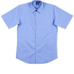 Men+39s Teflon Executive Short Sleeve Shirt Mid Blue