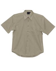 Men+39s Teflon Executive Short Sleeve Shirt Stone