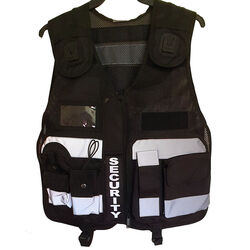 Multi Pocket Cool Mesh Fabric Vest With Body Camera Attachment Black