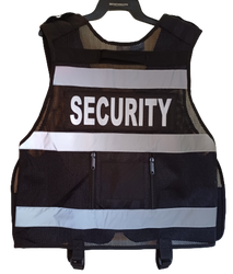 Multi Pocket Cool Mesh Fabric Vest With Body Camera Attachment Black