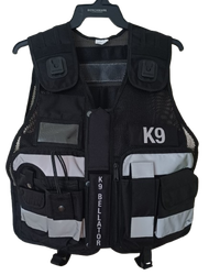 Multi Pocket Cool Mesh Fabric Vest With Body Camera Attachment Black
