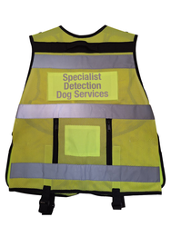 Multi Pocket Cool Mesh Fabric Vest With Body Camera Attachment Navy + Yellow ava