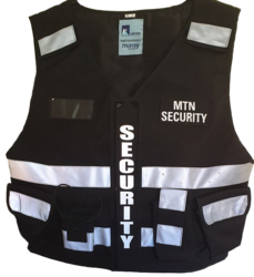 Multi Pocket Security Vest 3M Hi Vis Tape Black