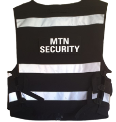 Multi Pocket Security Vest 3M Hi Vis Tape Black