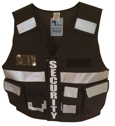 Multi Pocket Security Vest 3M Hi Vis Tape Black