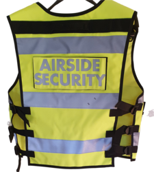 Multi Pocket Security Vest 3M Hi Vis Tape Yellow Special Prints 