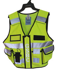 Multi Pocket Security Vest 3M Hi Vis Tape Yellow Special Prints 