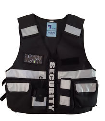 Multi Pocket Security Vest Black Hi Vis 3M