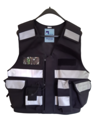 Multi Pocket Vest 3M Hi Vis Tape Black