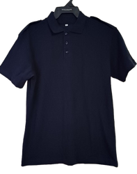 Navy Polo Shirt with Epaulettes 