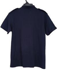 Navy Polo Shirt with Epaulettes 