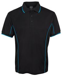 Piping Polo Black/Aqua